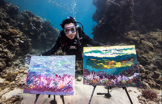 Saudi Arabia’s First Under-Water Painter Mohamed Jameel Hasanain 1