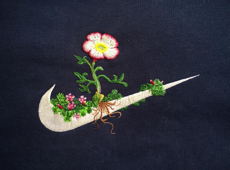 James merry, nike + jöklasoley, 2015, embroidered sweatshirt