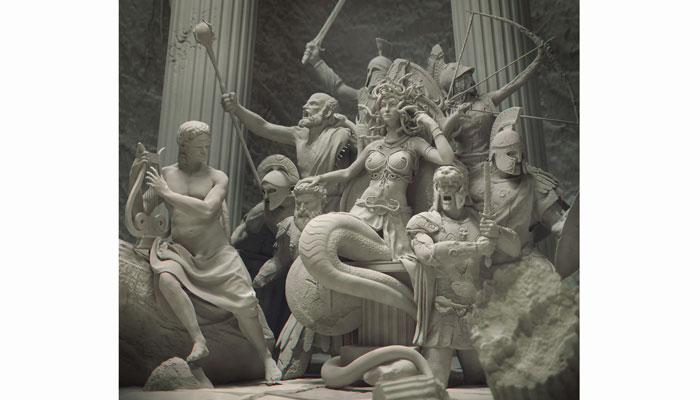 Medusa on her throne, 2016, reza sedghi, digital rendering
